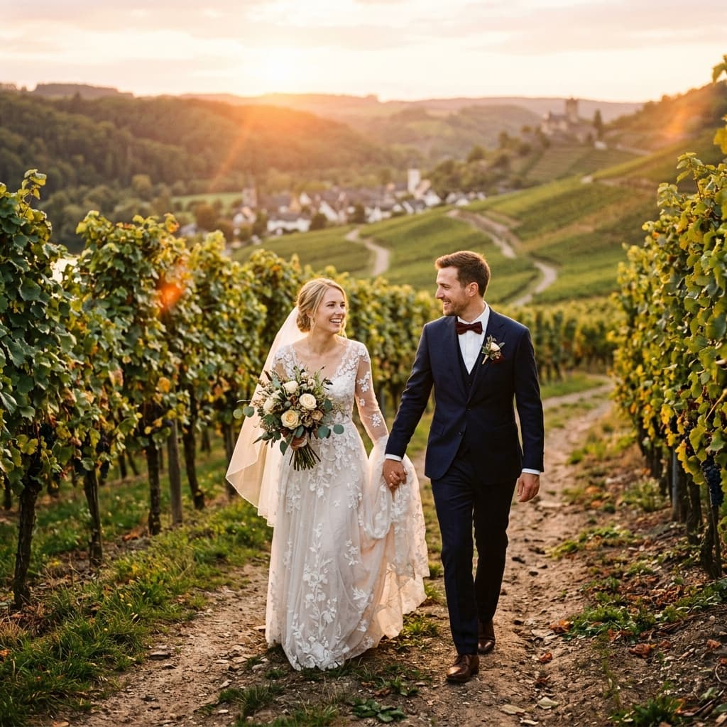 Brautpaar im Weinberg