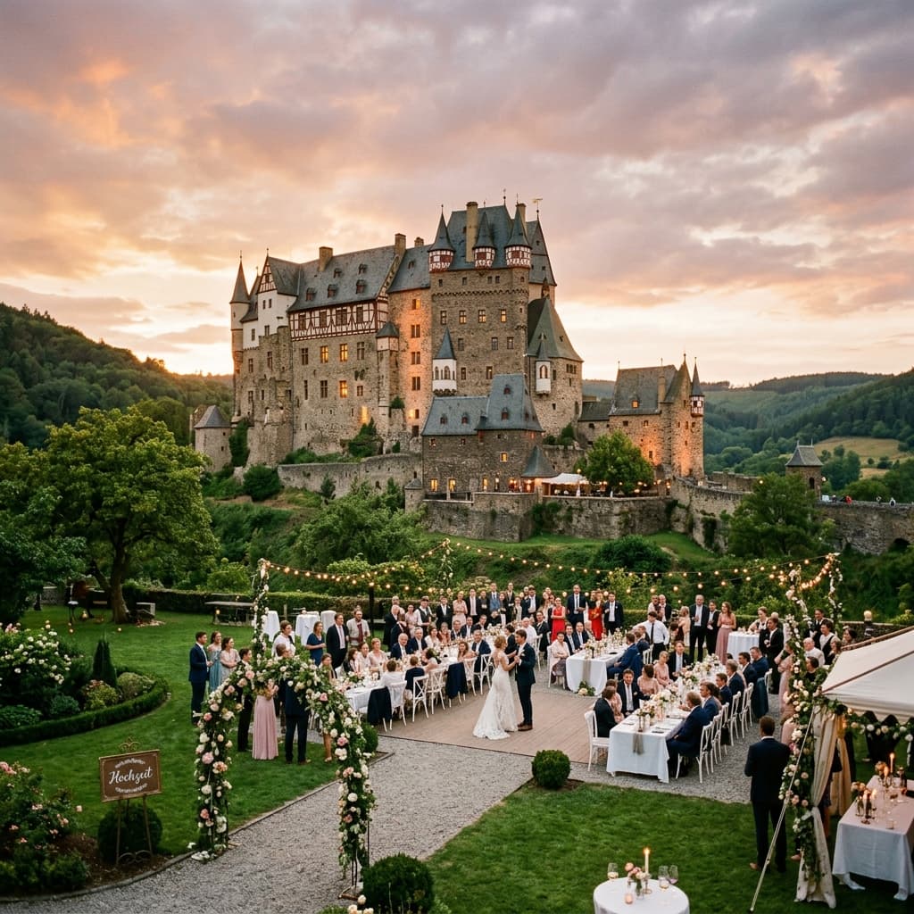 Schloss im Sonnenuntergang